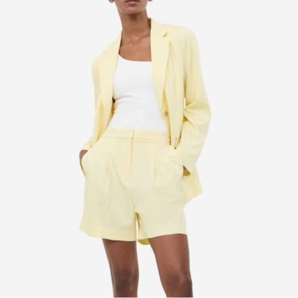 Butter Yellow Wide-Leg Shorts